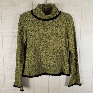 Sno Skins Top Stretch Lace Velvet Trim Cowl Neck Bell Sleeves
